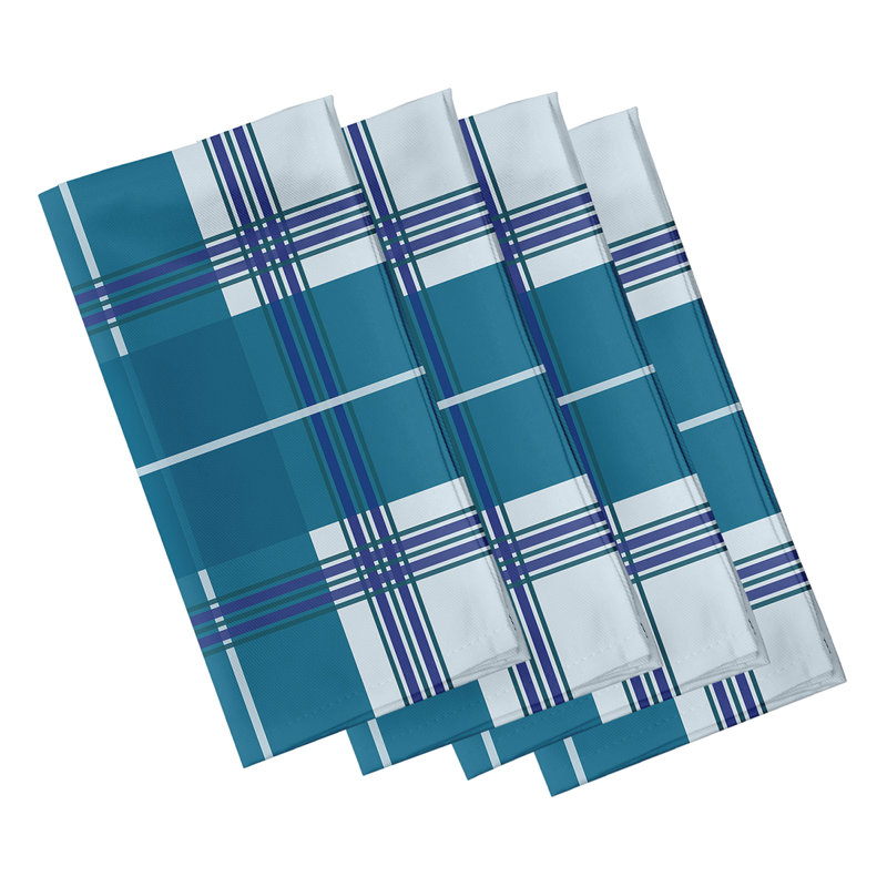 Ensemble de serviettes 4 pièces Abbot, L 18 po x L 18 po, Bleu clair / bleu sarcelle