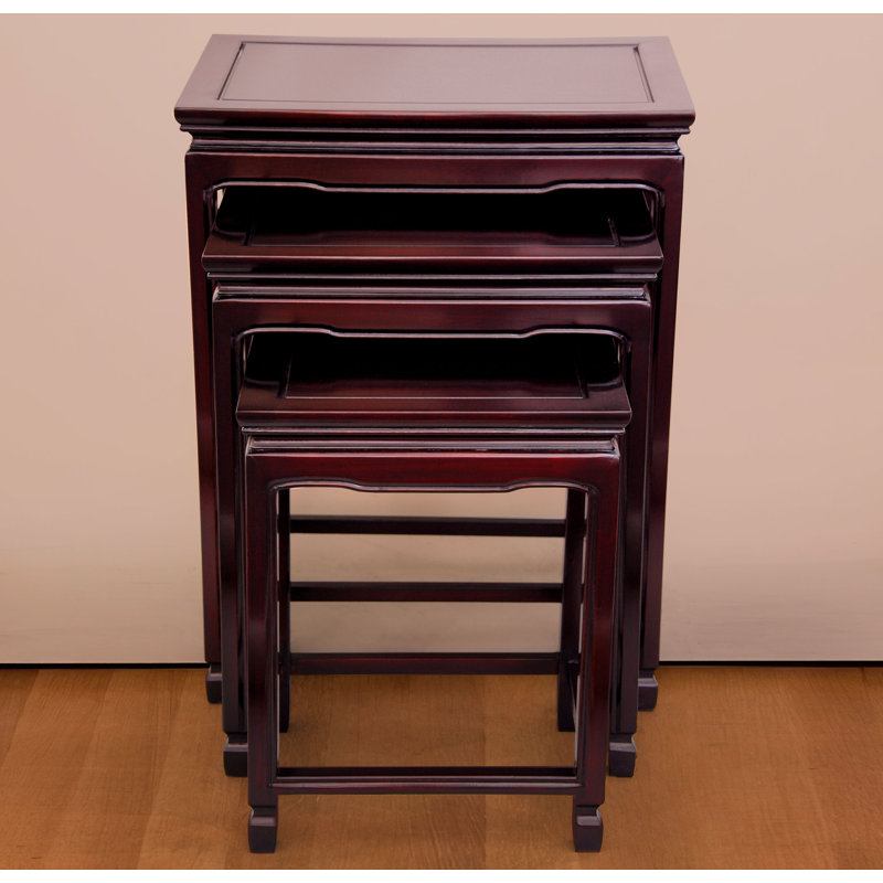 Rosewood Rectangular Traditional Nesting Tables Set