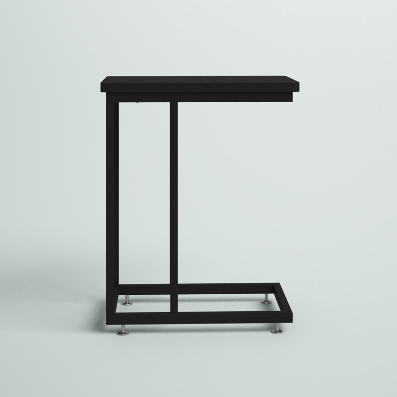 Camillie 24'' Tall C Table End Table, Black Top/Black Base