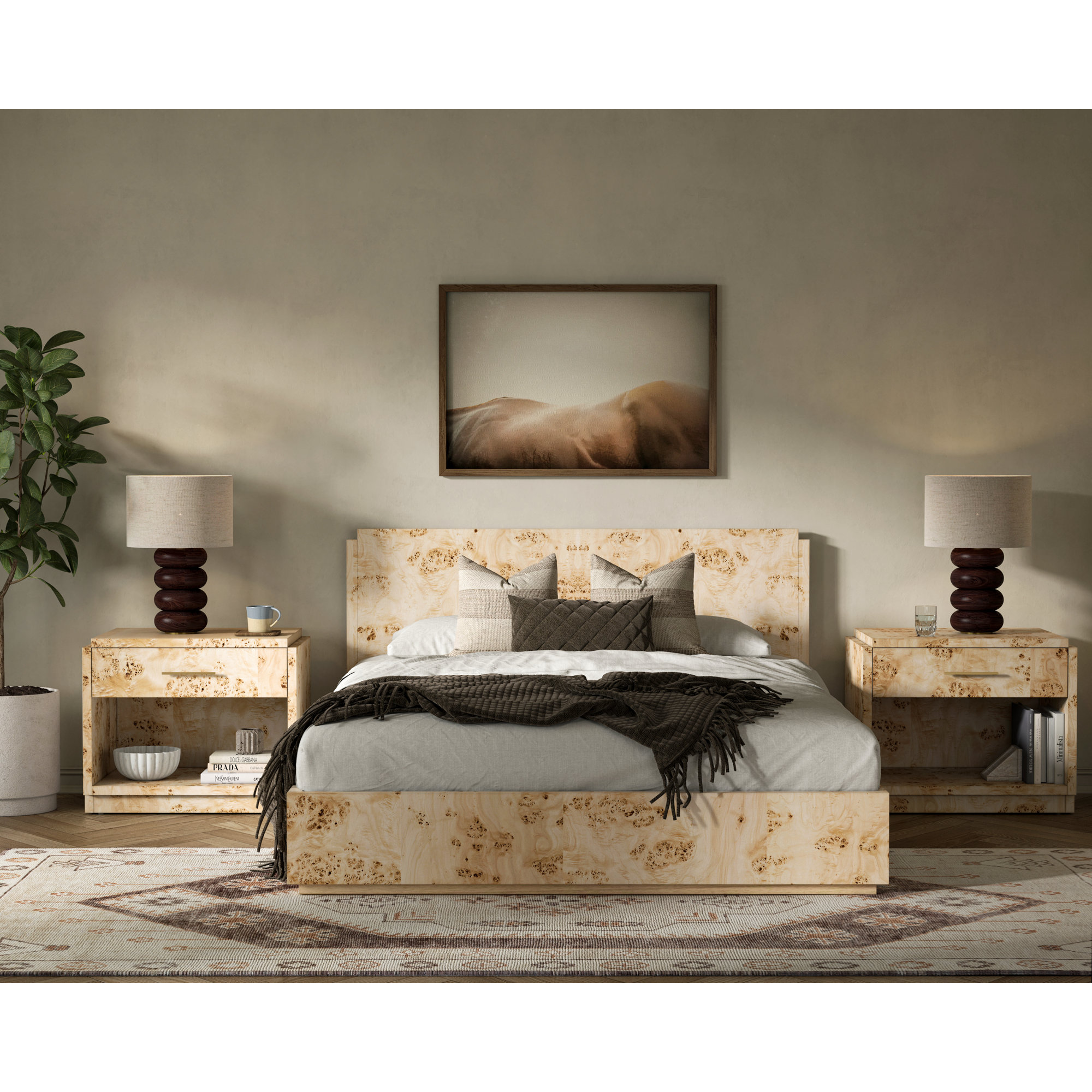 Kingston 1 - Drawer 28" Nightstand, Light Burl
