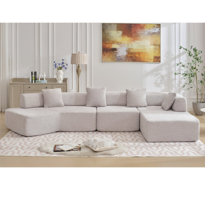 Canapé en L 140 po Modern Minimalist, Gray