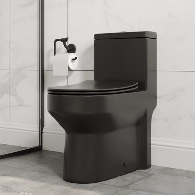 Toilette compacte une pièce à double chasse avec double chasse, modèle Liberty