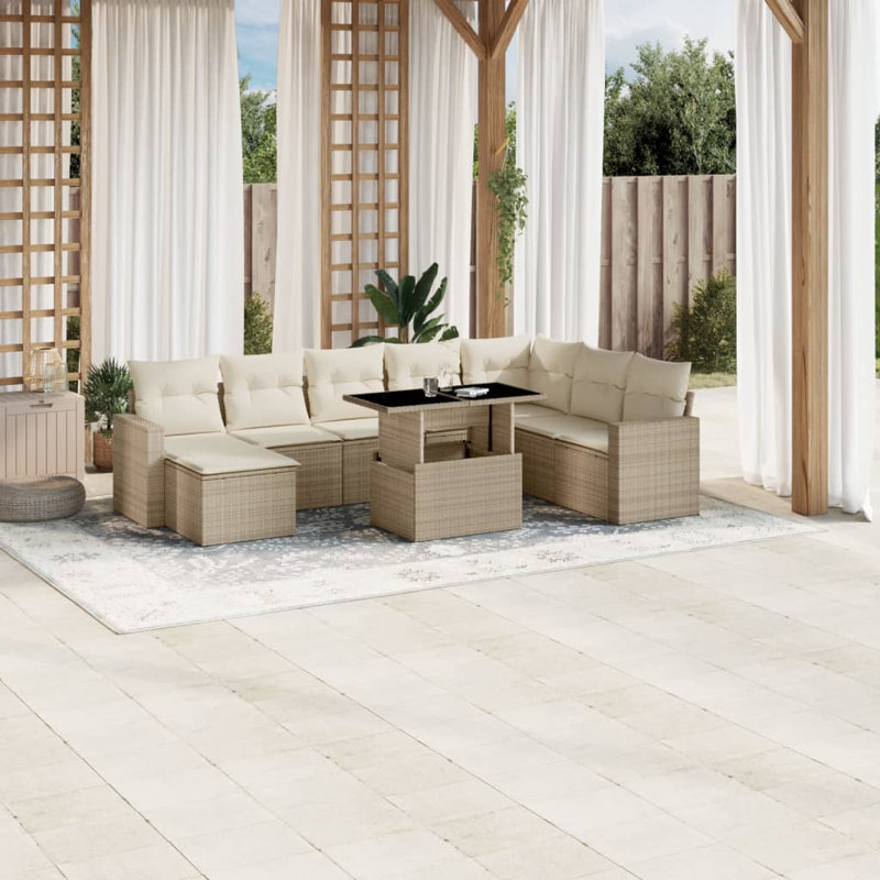 Ensemble de canapé de jardin Vidaxl beige