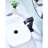 Waterfall Spout Single Handle Bathroom Sink Faucet, Matte Black, Stainless Steel With Pop-Up Drain  No Overflow  For Convenient And Precise Water Supply Adjustment, Control, Management Black Tap-121629468