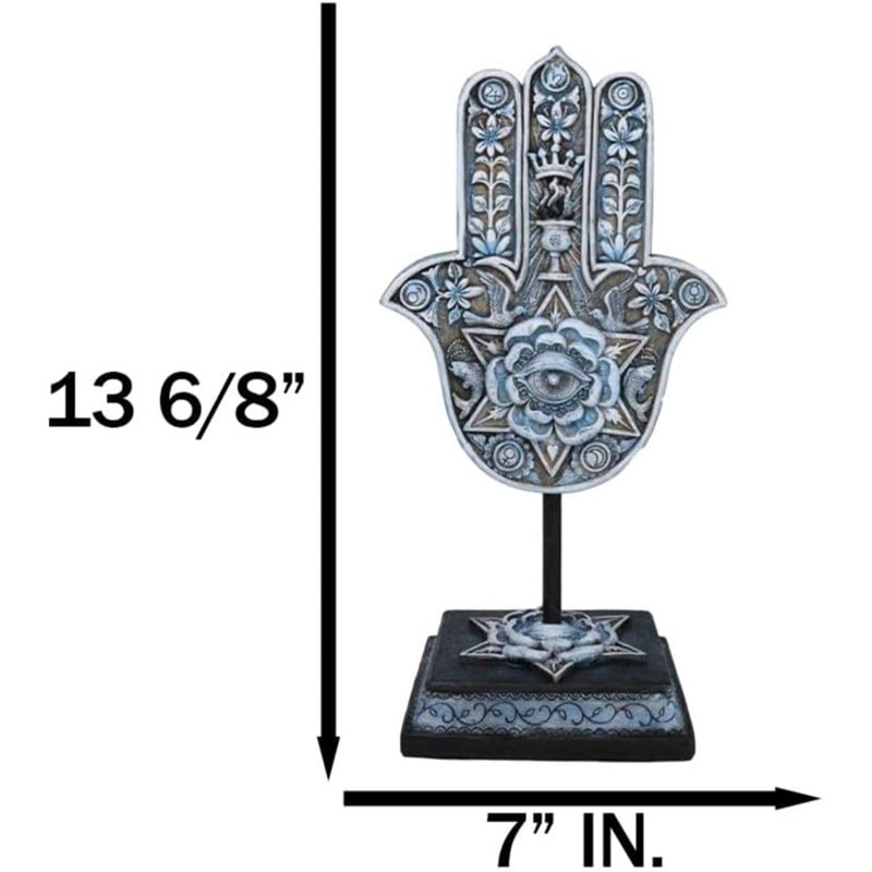 Hand Of God Hamsa Palm With Magen David Star Eye Of Providence Figurine Plaque