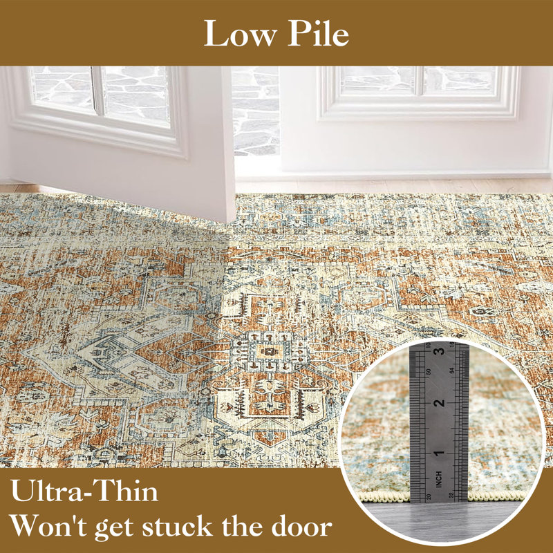Tapis floral lavable Ruelu, Rectangle 10 pi x 13 pi