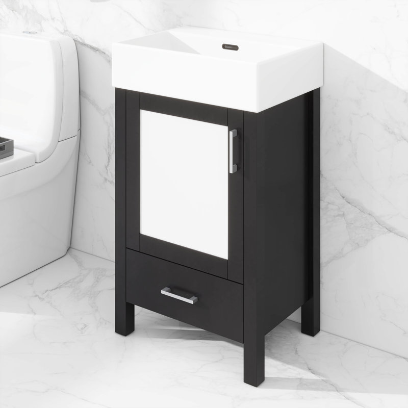 Ensemble de meuble-lavabo en céramique 20 po avec armoire de rangement et tiroir