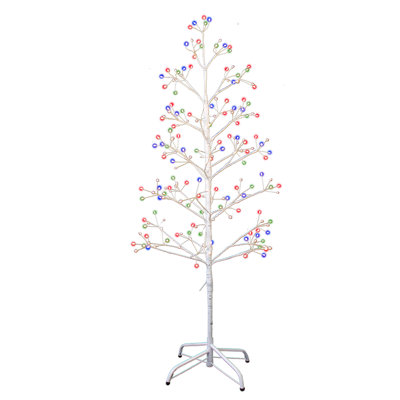 Kurt Adler 4-Foot White Birch Twig Tree with Multi-Color 8-Function Lights