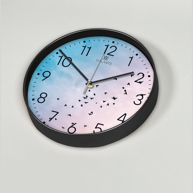 Cobleskill Elegant Decorative Wall Clock, 12 in Diameter, 1.8 in Thick | 100% Plastic Frame, Real Glass Cover | Perfect for Home Décor, Living Room, and Office | Stylish Timepiece with Modern Design