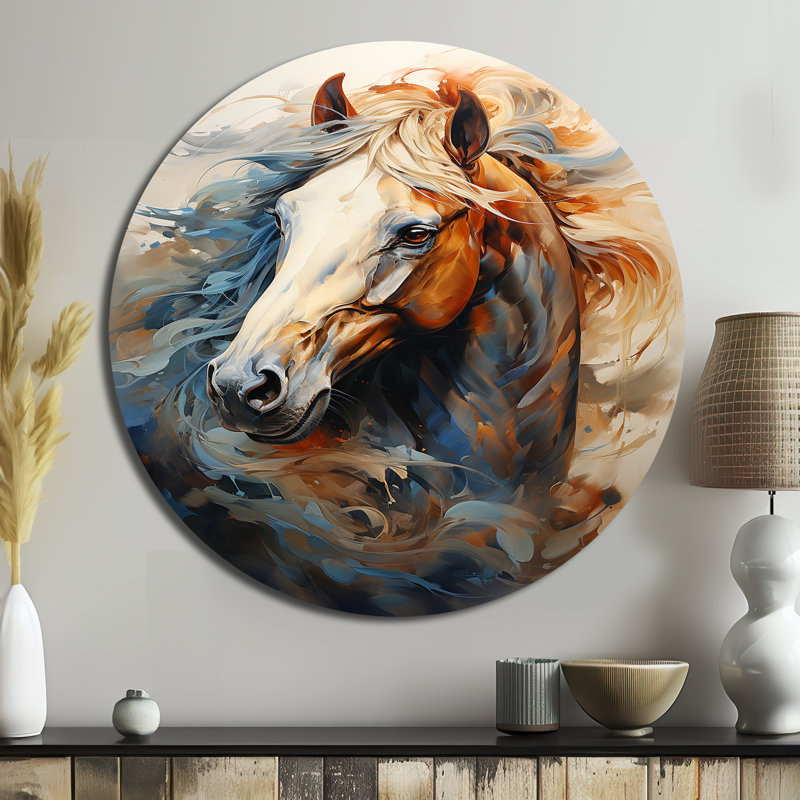 Maricel - animaux, art mural rond en métal, H 23 po x l 23 po