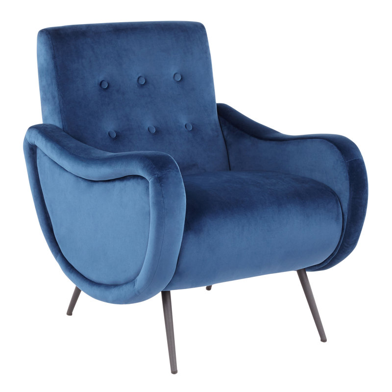 Fauteuil en velours de 28 po Evatt, Bleu