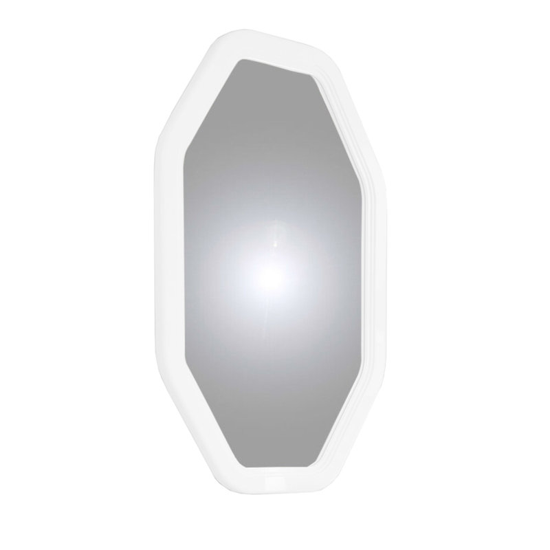 Lirico Flat Solid Wood Wall Mirror, White, 30" x 18"