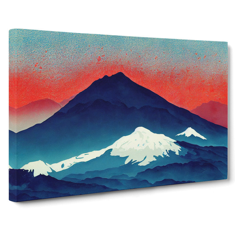 Unusual Painted Mountains Abstract - Wrapped Canvas, 35cm H x 50cm W x 3cm D