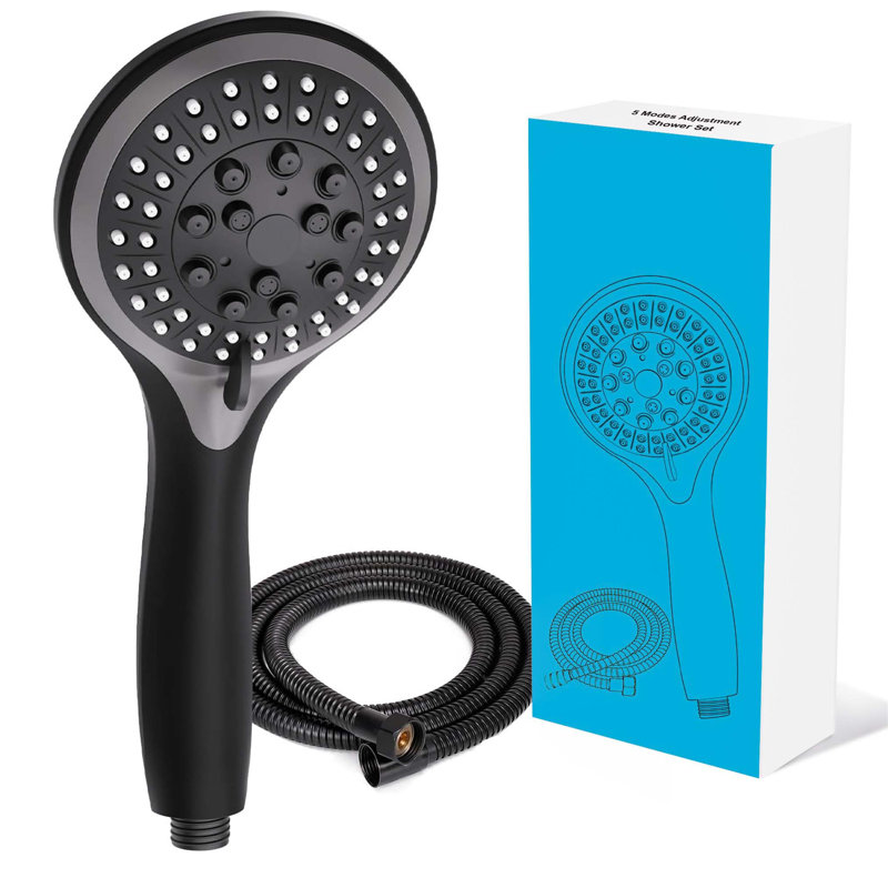 Handheld Shower Head, Matte Black/Grey