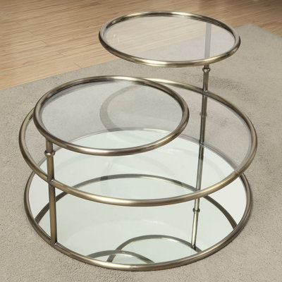 Table basse pivotante contemporaine en verre