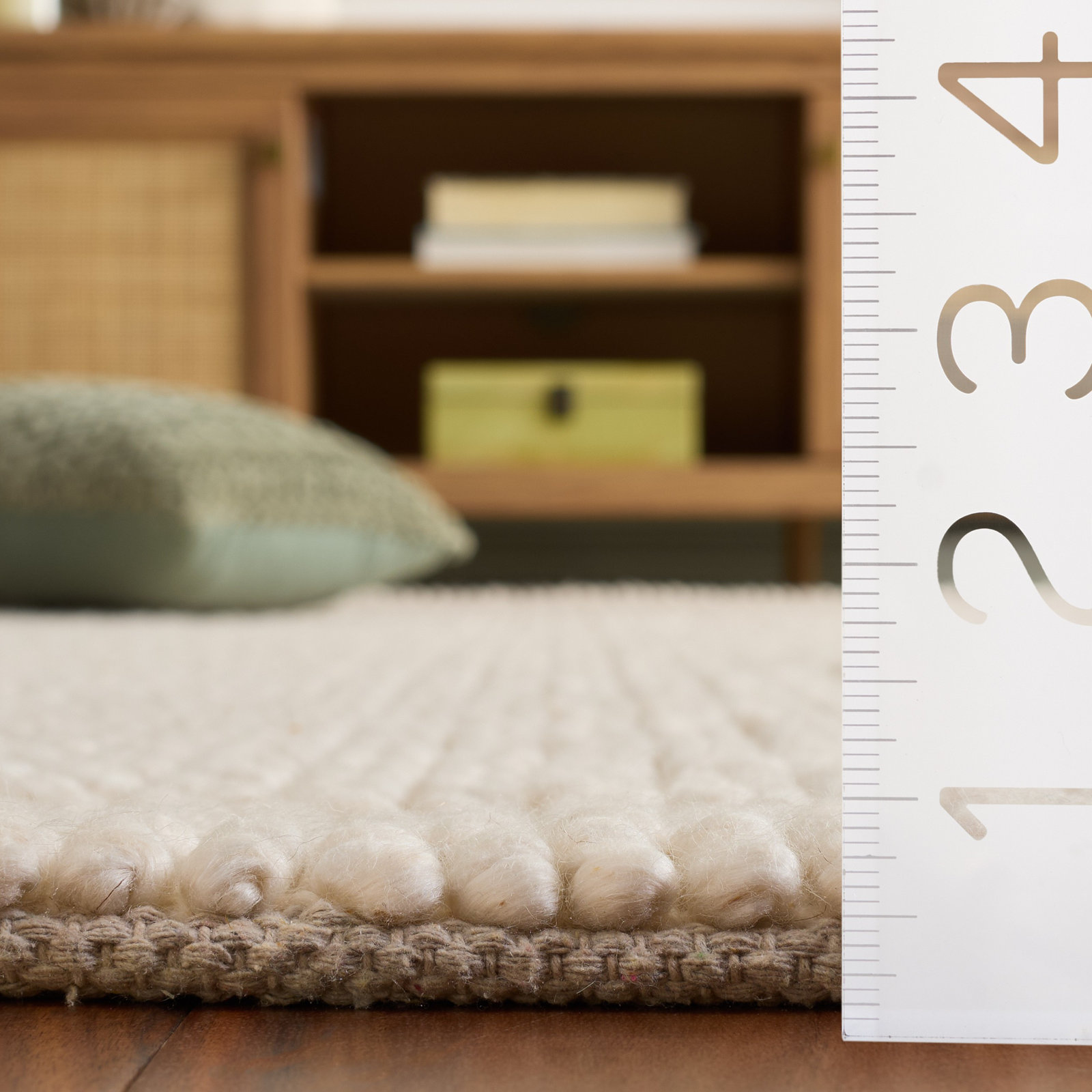 Natura Hand Woven Wool; Cotton; Recycled P.E.T Geometric Indoor Rug, Rectangle 8' x 10'