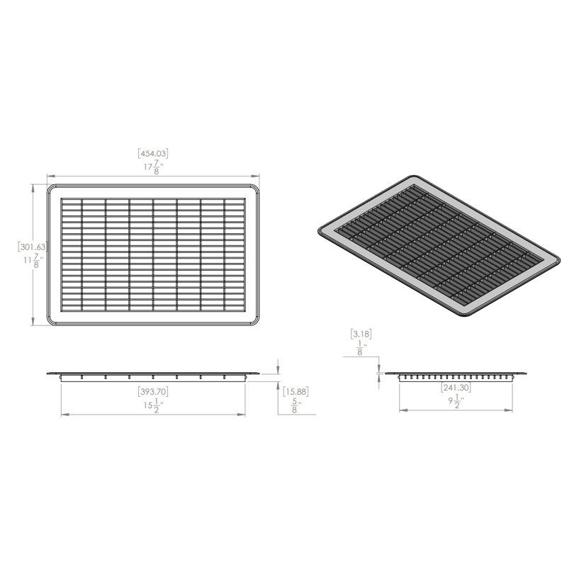 Retour de plancher blanc épais, H 0,625 po x l 10 po x P 16 po