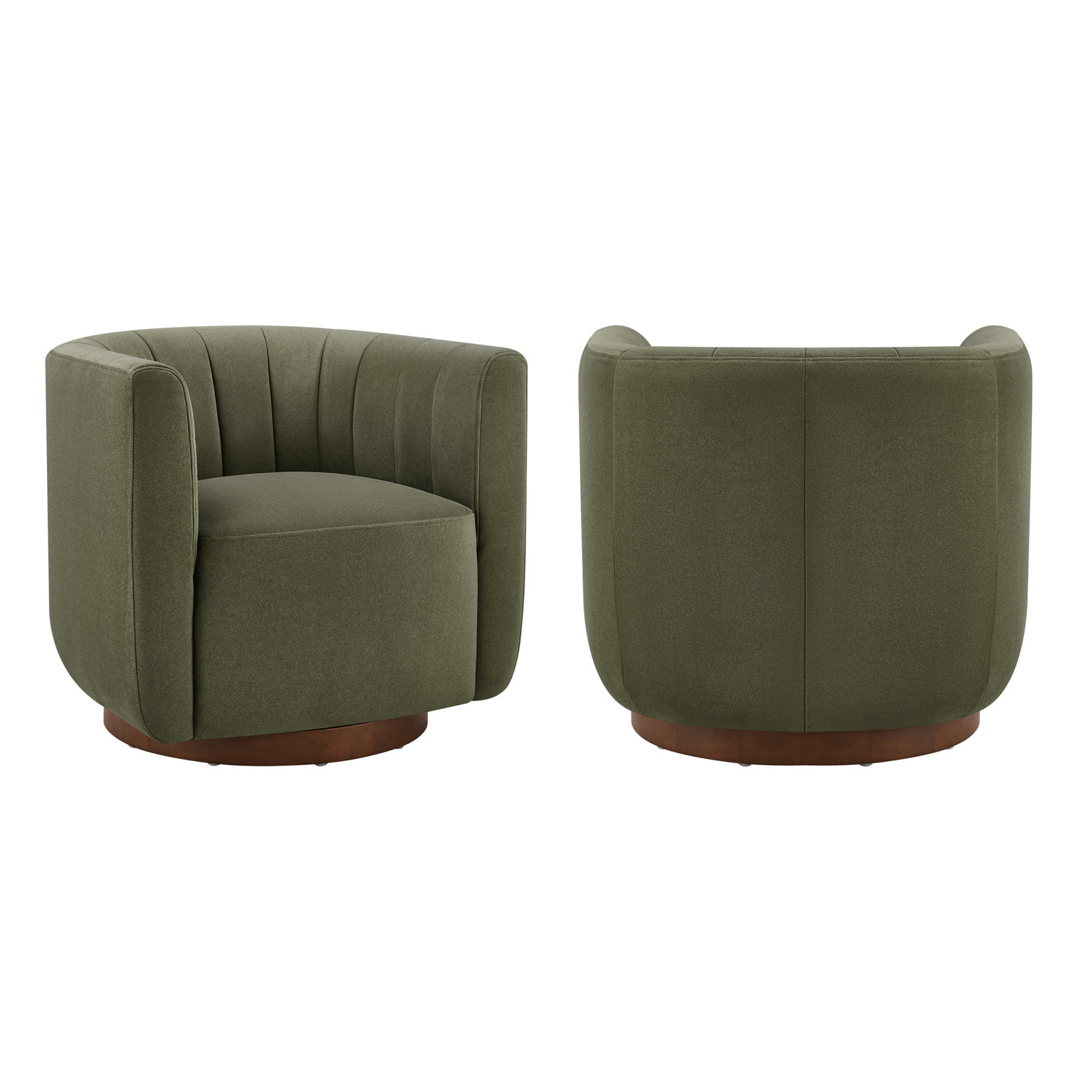 Upholstered Swivel Armchair(Set Of 2), Vesper Forest
