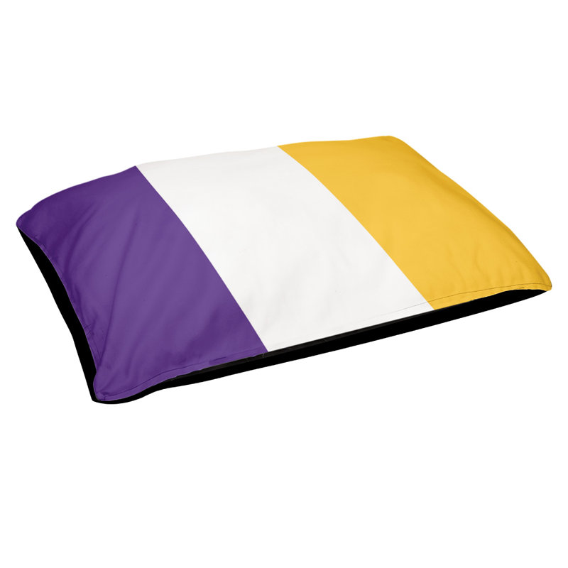 Coussin Detroit, Medium (28" W x 18" D x 6" H), Purple/White/Gold