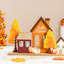 Décoration de table de village en métal et en bois 18 po L