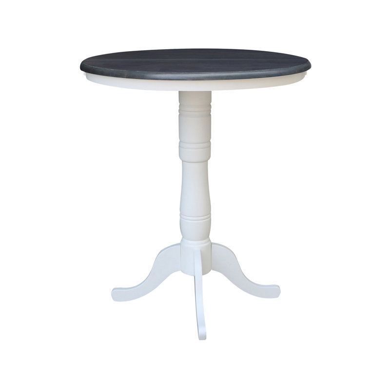 Dragana Extendable Solid Wood Dining Table, White/Heather Gray