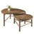 Wexford Collection Modern Oval Nesting Coffee Tables, Set of 2 Wood Top Accent Tables with Metal Base for Living Room-1080874481