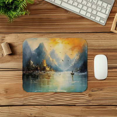 Landscape & Nature Mountain Peaks Mountains Modern Gaming Cute Office Laptop Desk Pad Gift Mat Square Rectangle Non-Slip Mousepad
