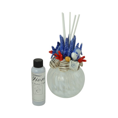 8" Capodimonte Porcelain Oil Diffuser with Ocean Animals