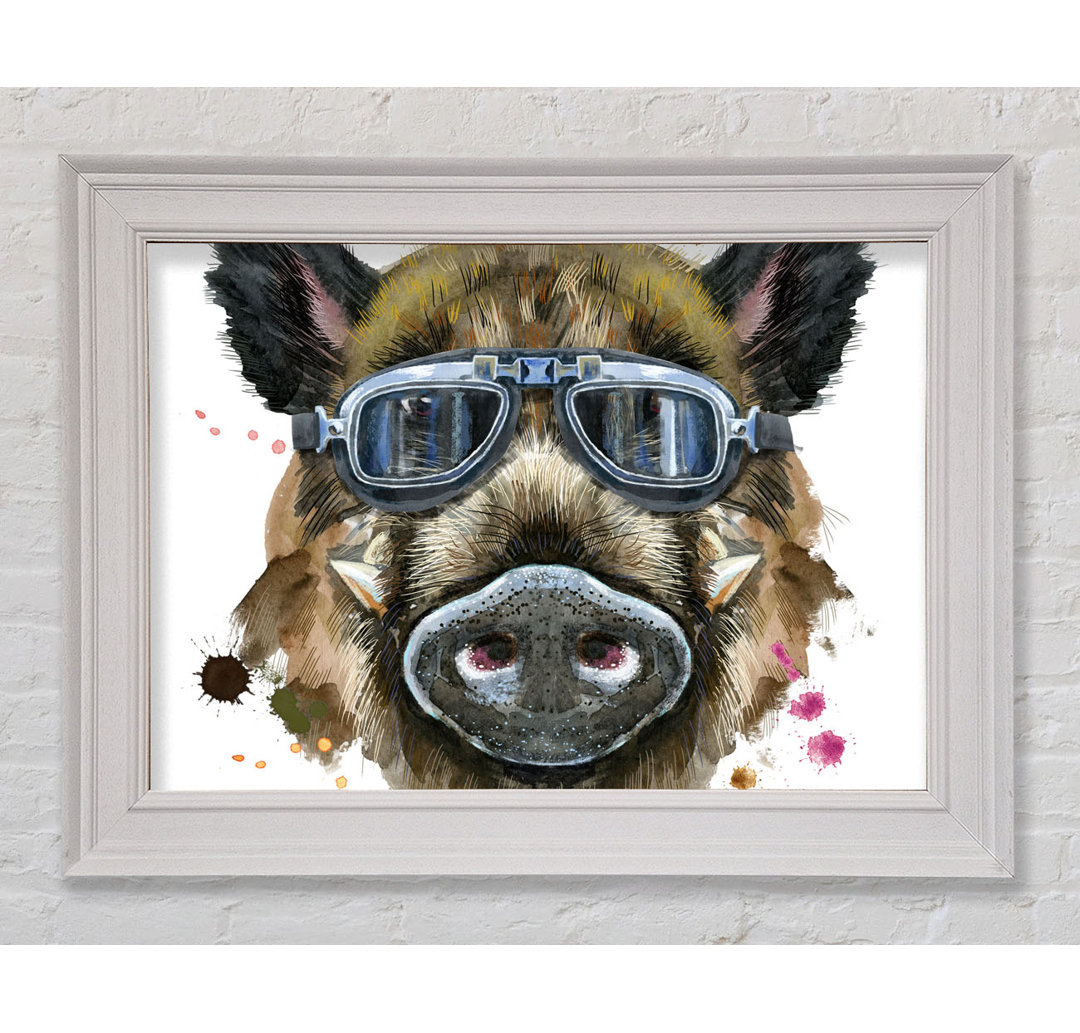 Das Wildschwein mit Brille Gerahmter Druck