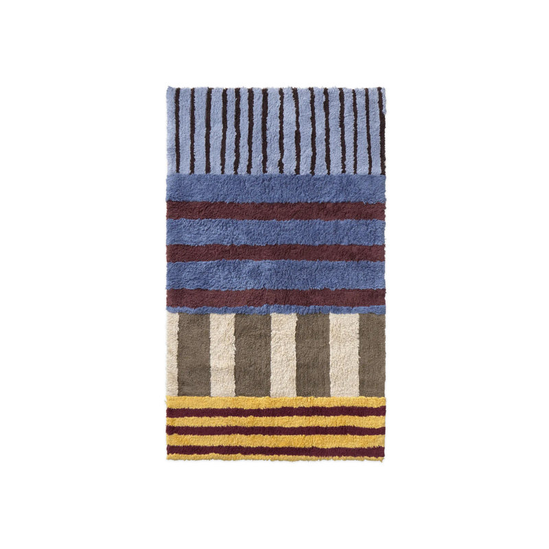 Washable Runner Rug Color On Indigo Blue, Rectangle 2'8" x 4'7"