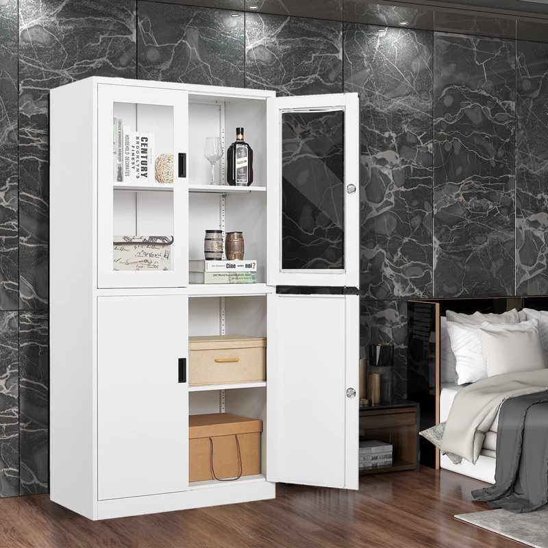 Armoire de rangement à 2 tablettes, Blanc