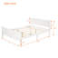 Structure de lit plateforme en bois de pin massif rustique avec tête et pied de lit de style campagnard-429827817-429827818