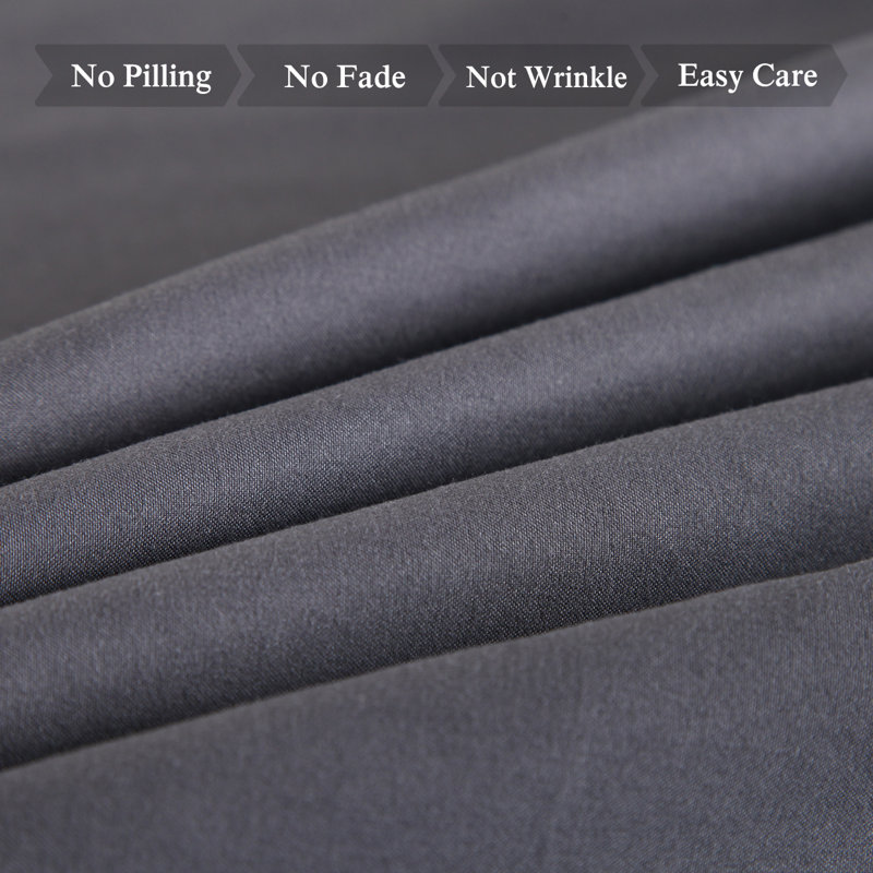 Full Dark Grey Microfiber Deep Pocket Bed Sheet Set