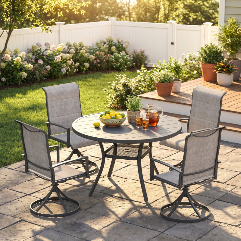 ensemble repas de patio, Gris
