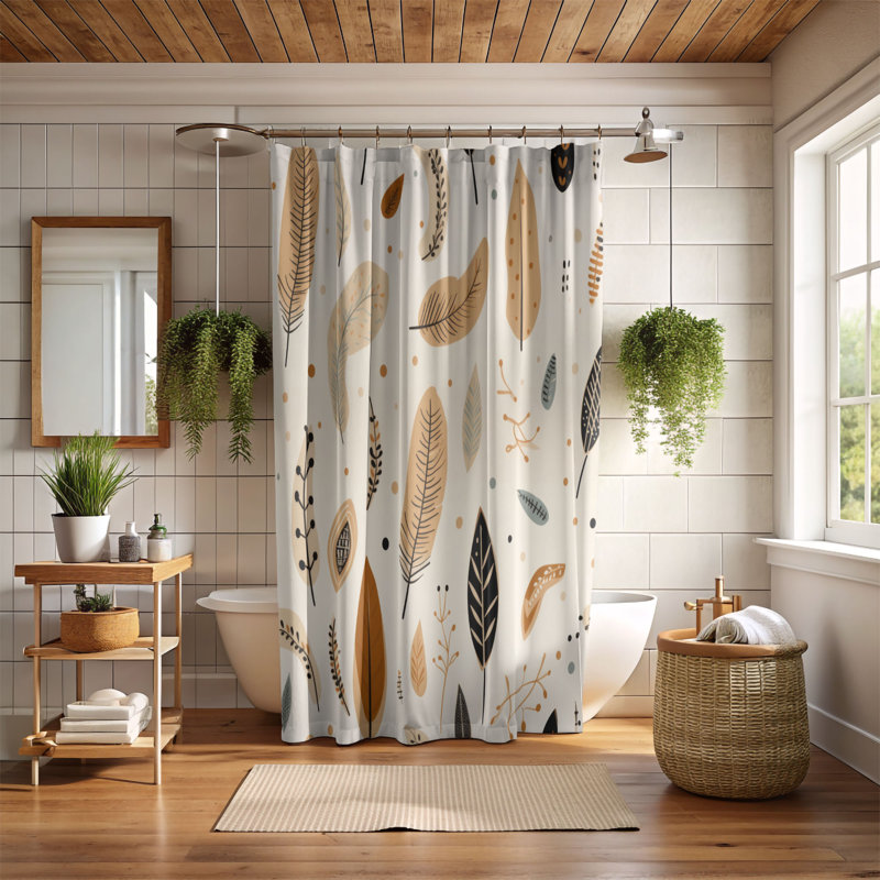 Rideau de douche Boho Harmony - Premium, H 74 po x l 71 po