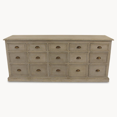 Degnan Solid Wood 200cm W 15 - Drawer Chest of Drawers