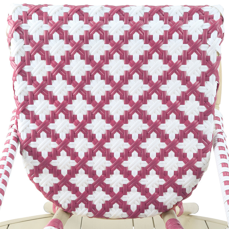 Ensemble de 2 chaises d'appoint d'extérieur Mitcham, Rose / blanc / naturel