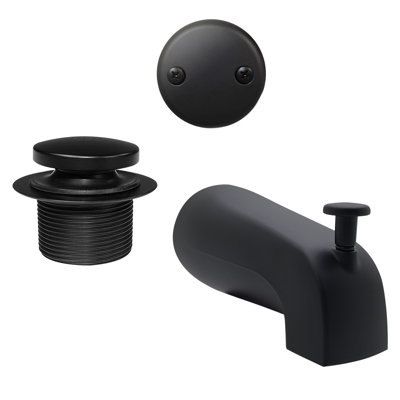 Bec de baignoire à inverseur 5-1 / 4 po avec bonde basculante et garniture de débordement à 2 trous