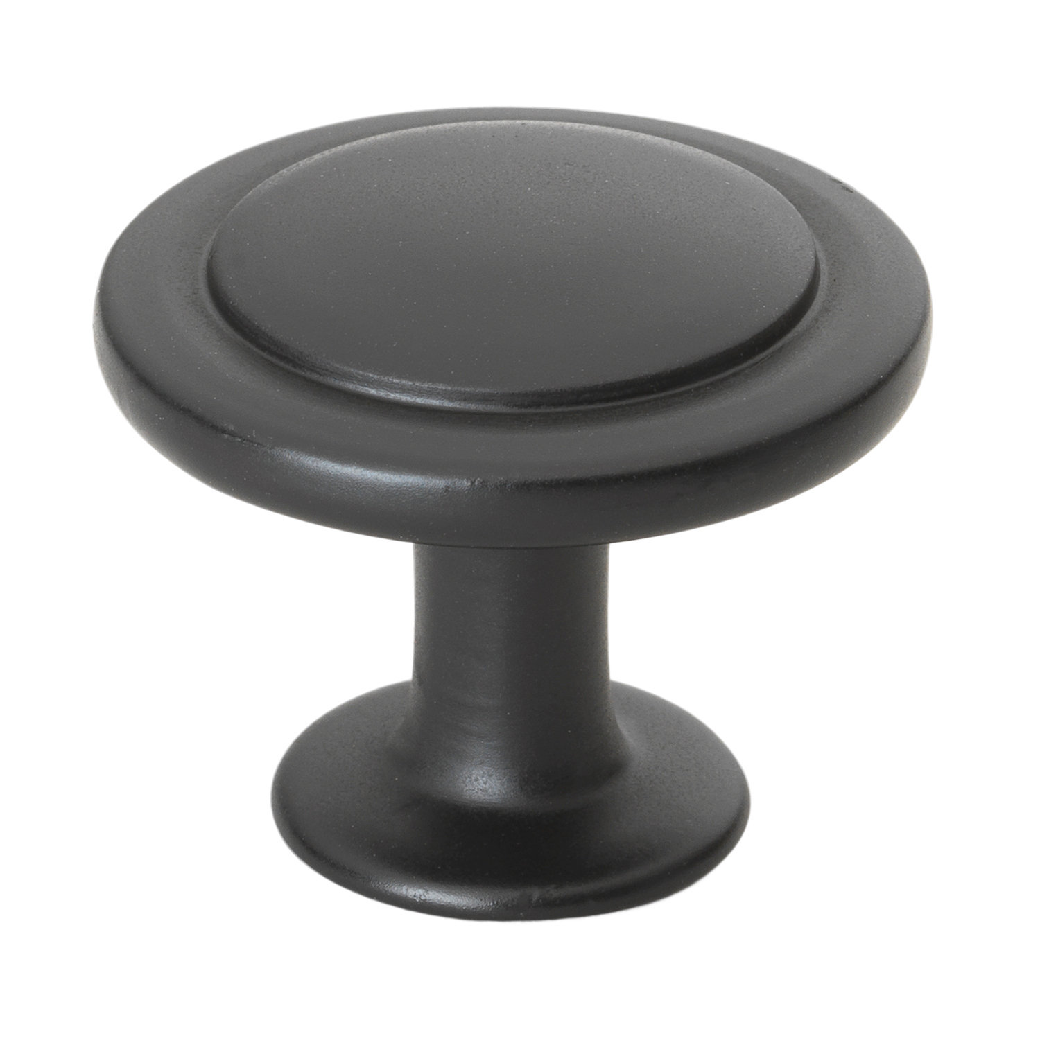 Round Mushroom Cabinet Knob, Matte Black