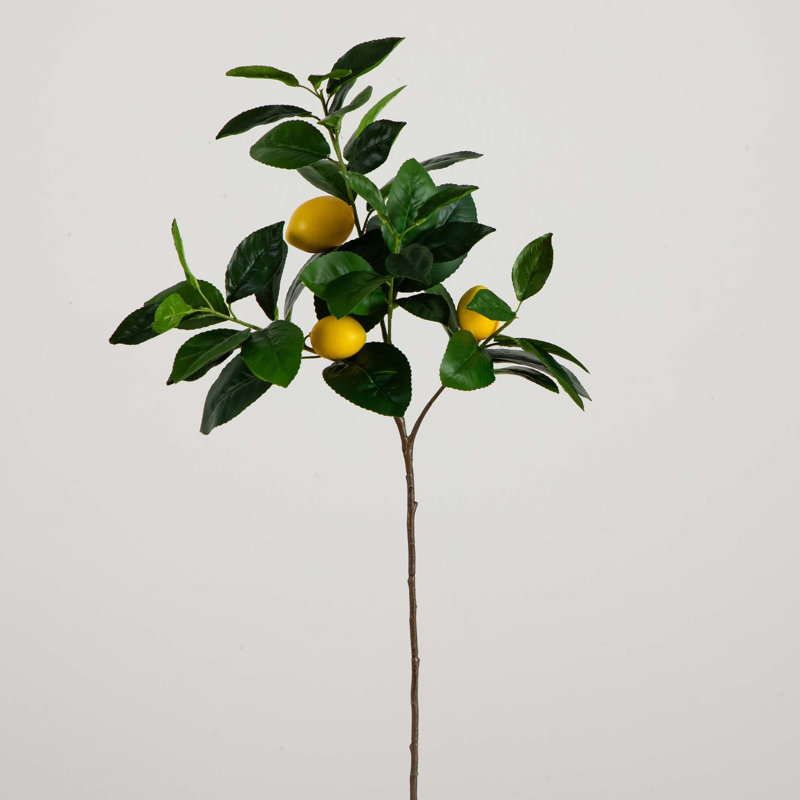 28in. Artificial Lemon Stems, Set of 3