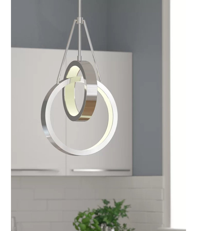Aliyonna Single 2-Light LED Unique Geometric Chandelier