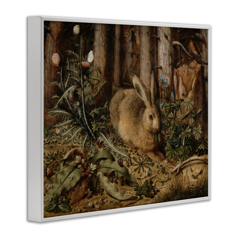Lapin dans le feuillage de la forêt, estampe numérique, conception par Arlington Prints, H 24 po x l 30 po