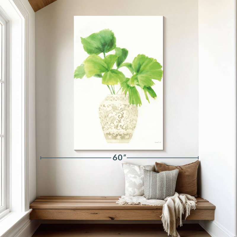 Harnek palm chinoiserie iv crème, H 51 po x l 34 po