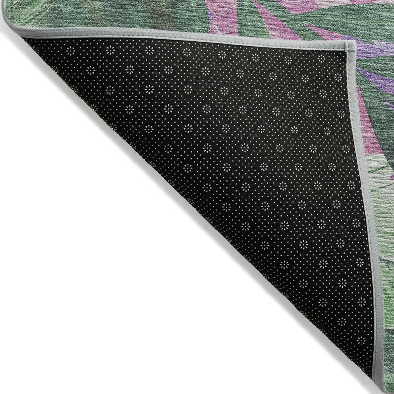 Sage and Lavender Tropical Floral Synthetic 5' x 7' Rug