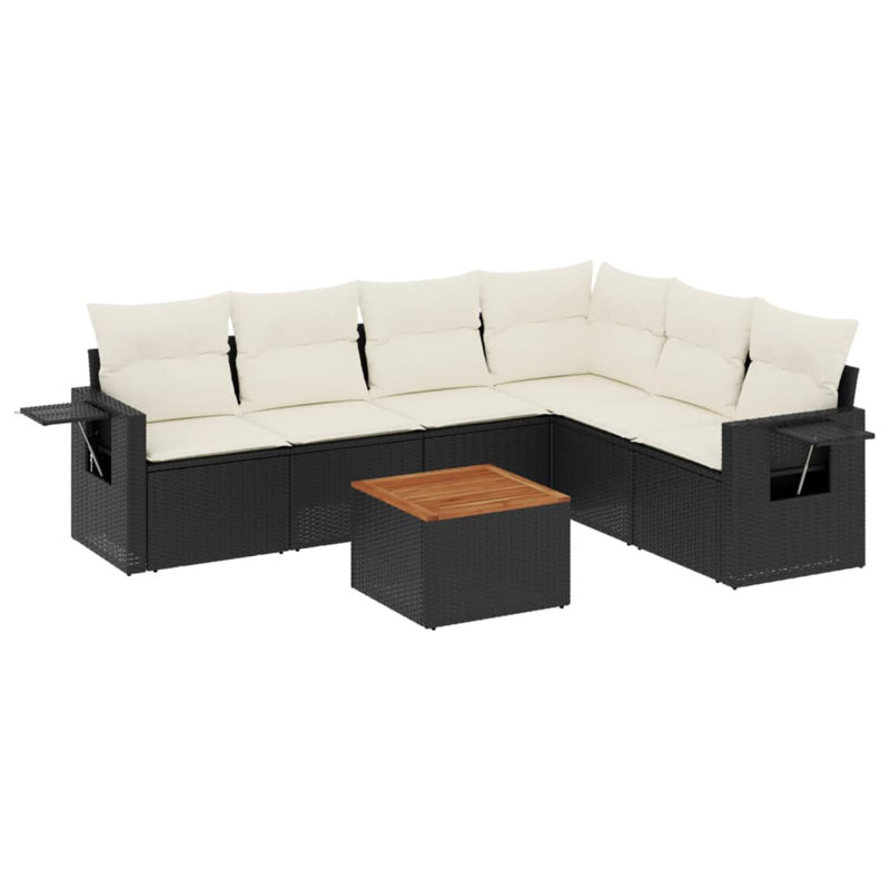 Ensemble de canapé de patio avec coussins 7 pièces Vidaxl