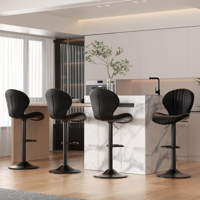 19.29" Bar Stools Modern Swivel Bar Chairs, Barstools Counter Height with High Backrest, Easy 3-5 Minute Assembly for Bar, Kitchen, Dining Room