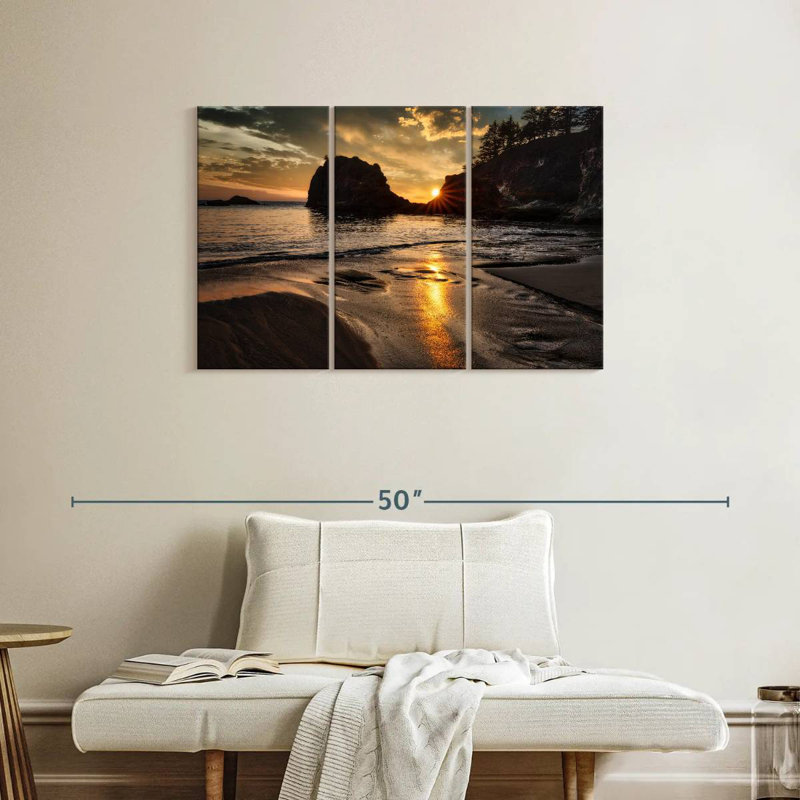Gillard, coucher de soleil sur la plage secrète, côte de l'Oregon, H 24 po x l 38 po