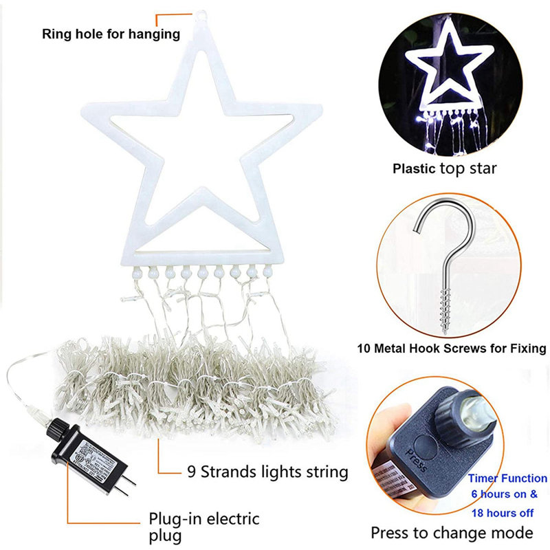 Guirlande de 320 lumières Star, Blanc
