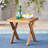 Rustic Wood Table - Sandblast Finish, 18.7" High, Patio Decoration Outdoor Finished, 18" Deep X Wide, Backyard Eminence