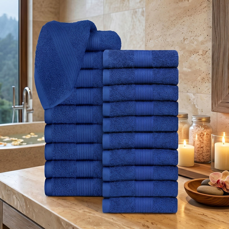 Essuie-mains 100% coton 600 g / m² , Bleu marine